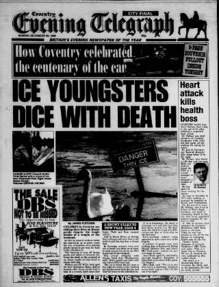 cover page of Coventry Evening Telegraph published on December 30, 1996