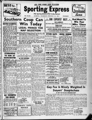 cover page of Liverpool Evening Express published on December 30, 1953