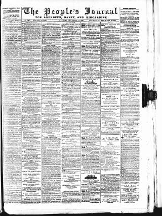 cover page of Aberdeen People's Journal published on November 15, 1884