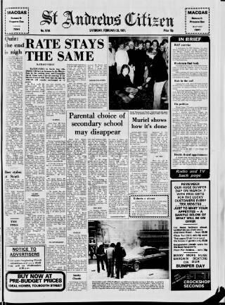 cover page of St. Andrews Citizen published on February 28, 1981