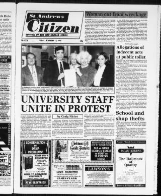 cover page of St. Andrews Citizen published on November 15, 1996