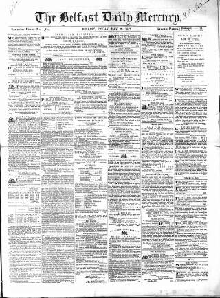 cover page of Belfast Mercury published on May 29, 1857