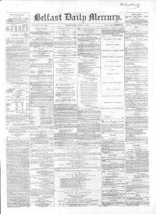 cover page of Belfast Mercury published on July 6, 1859