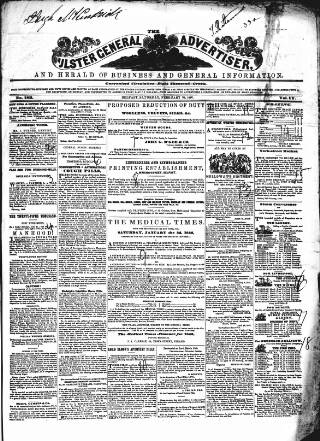 cover page of Ulster General Advertiser published on February 28, 1846