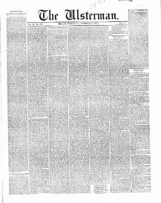 cover page of The Ulsterman published on November 15, 1854