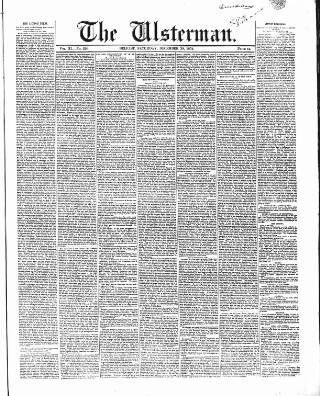cover page of The Ulsterman published on December 30, 1854
