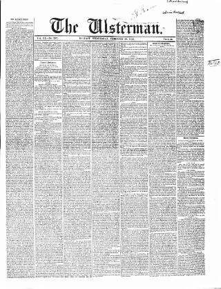 cover page of Ulsterman published on February 28, 1855