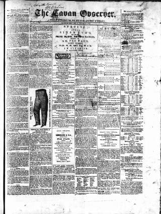 cover page of Cavan Observer published on December 12, 1863