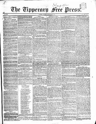cover page of Tipperary Free Press published on September 18, 1847