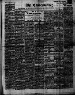 cover page of Drogheda Conservative published on May 29, 1858