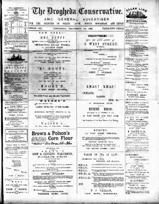 cover page of Drogheda Conservative published on December 30, 1893