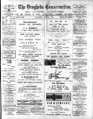 cover page of Drogheda Conservative published on July 6, 1895