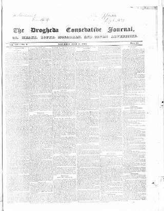 cover page of Drogheda Conservative Journal published on July 6, 1839