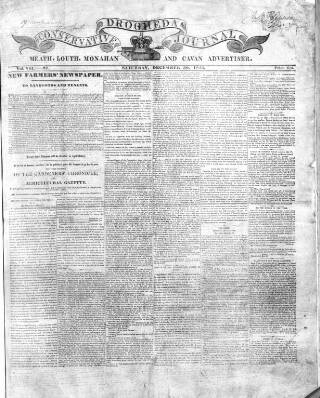 cover page of Drogheda Conservative Journal published on December 30, 1843