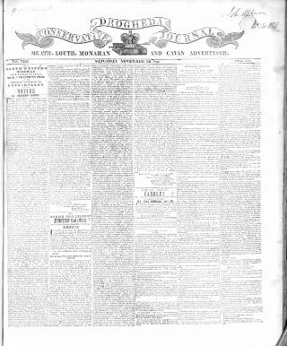 cover page of Drogheda Conservative Journal published on November 30, 1844