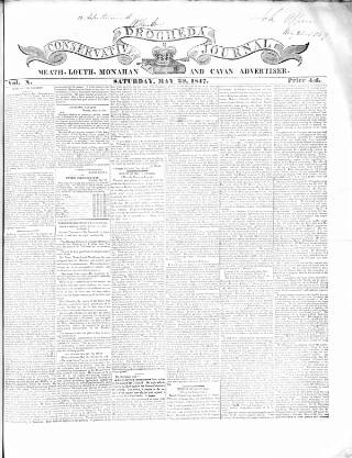 cover page of Drogheda Conservative Journal published on May 29, 1847