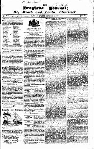 cover page of Drogheda Journal, or Meath & Louth Advertiser published on December 30, 1826