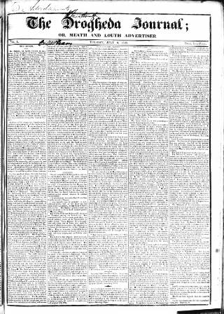 cover page of Drogheda Journal, or Meath & Louth Advertiser published on July 6, 1830