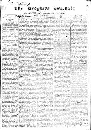 cover page of Drogheda Journal, or Meath & Louth Advertiser published on November 15, 1831