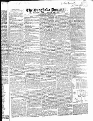 cover page of Drogheda Journal, or Meath & Louth Advertiser published on September 18, 1838