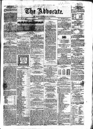 cover page of Advocate published on July 6, 1859