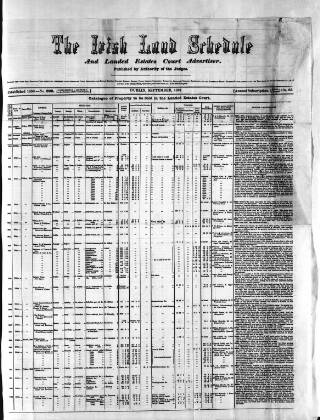 cover page of Allnut's Irish Land Schedule published on September 2, 1867