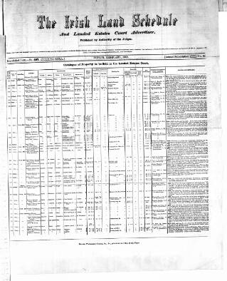 cover page of Allnut's Irish Land Schedule published on February 3, 1868