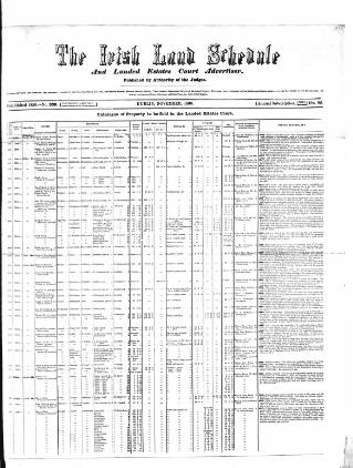 cover page of Allnut's Irish Land Schedule published on November 2, 1868
