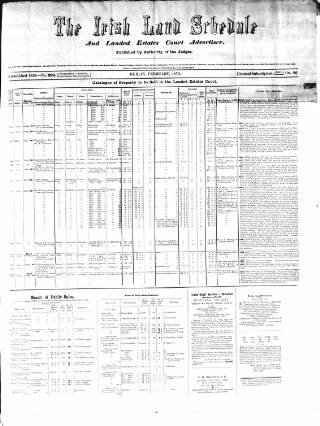cover page of Allnut's Irish Land Schedule published on February 7, 1870