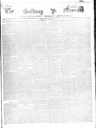 cover page of Galway Mercury, and Connaught Weekly Advertiser published on July 6, 1850