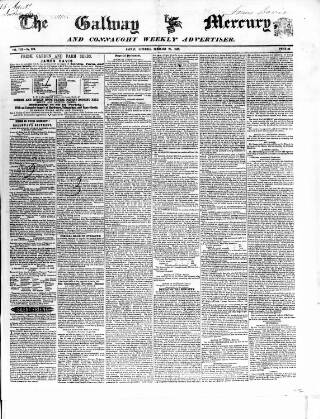 cover page of Galway Mercury published on February 28, 1852