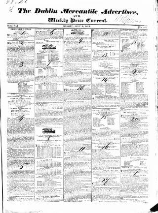 cover page of Dublin Mercantile Advertiser published on July 6, 1835