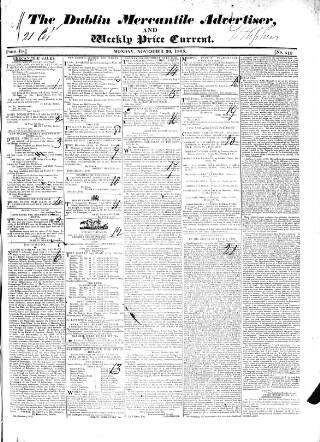 cover page of Dublin Mercantile Advertiser published on November 30, 1835