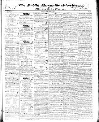 cover page of Dublin Mercantile Advertiser published on September 18, 1837