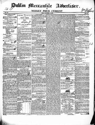 cover page of Dublin Mercantile Advertiser, and Weekly Price Current published on November 15, 1844