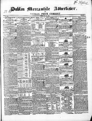 cover page of Dublin Mercantile Advertiser published on May 29, 1846