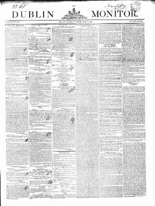 cover page of Dublin Monitor published on July 6, 1841