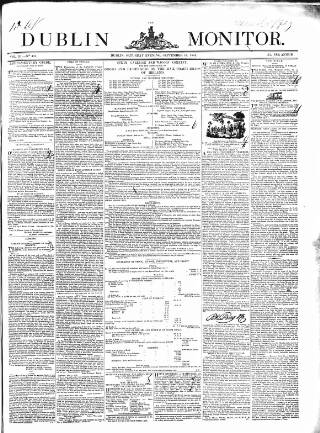 cover page of Dublin Monitor published on September 18, 1841