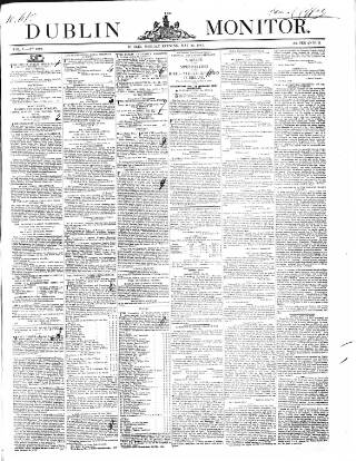 cover page of Dublin Monitor published on May 29, 1843