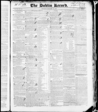 cover page of Statesman and Dublin Christian Record published on November 30, 1837