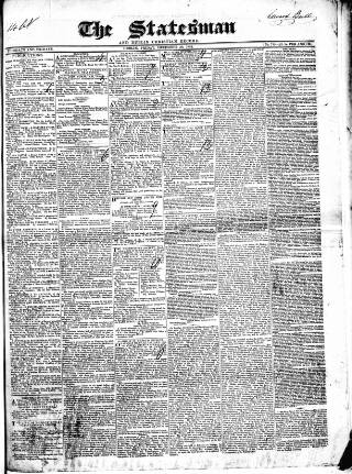 cover page of Statesman and Dublin Christian Record published on December 30, 1842