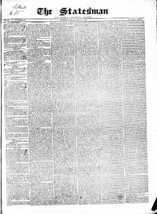 cover page of Statesman and Dublin Christian Record published on May 29, 1846