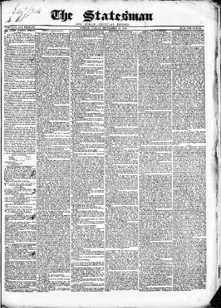 cover page of Statesman and Dublin Christian Record published on September 18, 1846
