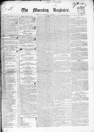 cover page of Dublin Morning Register published on February 28, 1838