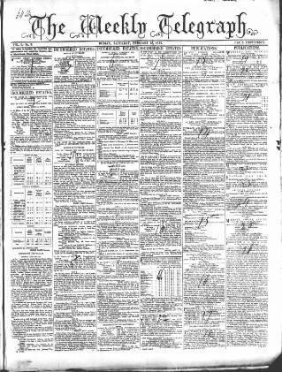 cover page of Catholic Telegraph published on February 28, 1852
