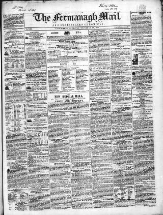 cover page of Enniskillen Chronicle and Erne Packet published on November 30, 1854