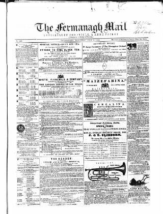 cover page of Enniskillen Chronicle and Erne Packet published on July 6, 1865