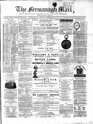 cover page of Enniskillen Chronicle and Erne Packet published on December 30, 1878