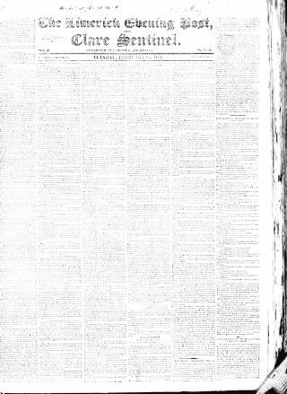 cover page of Limerick Evening Post published on February 28, 1832