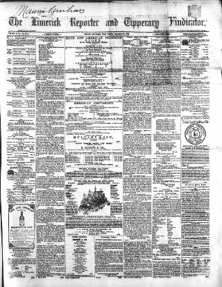 cover page of Limerick Reporter published on September 18, 1863
